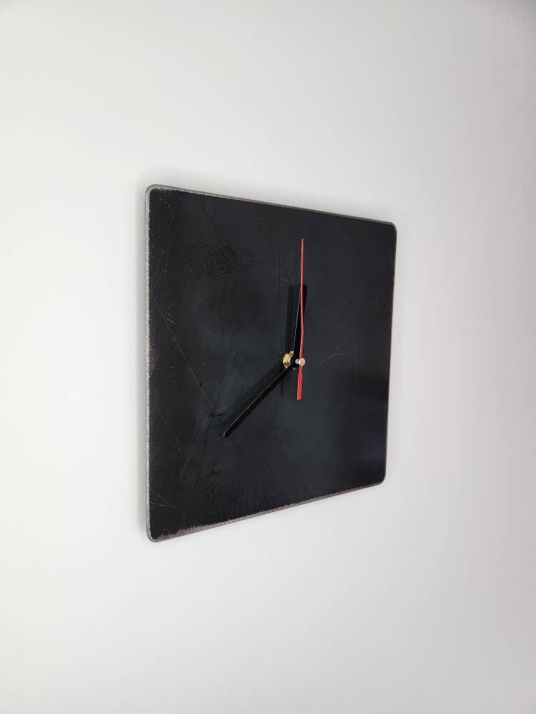 Raw Steel Wall Clock - Square Clock - Metal Clock - Industrial Clock - Time Piece