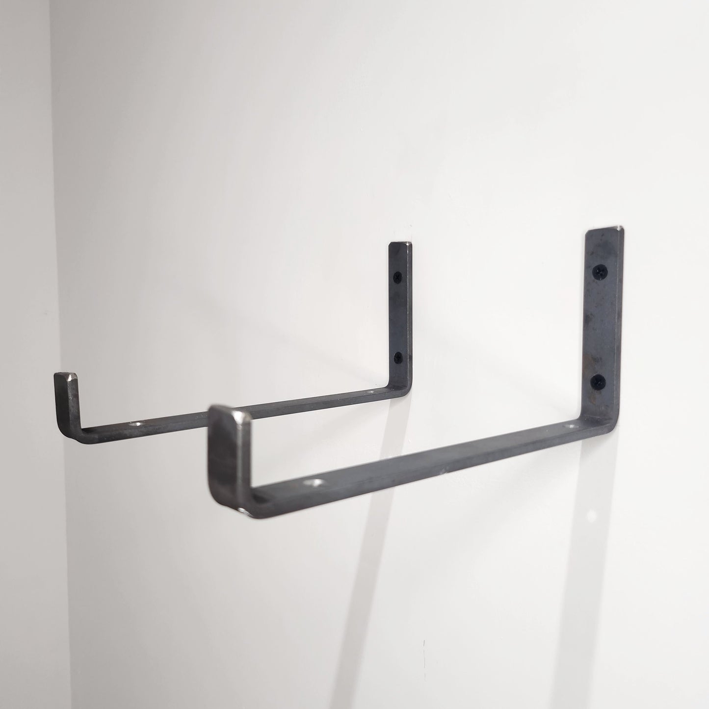 Raw Steel Shelving Brackets - J Brackets - Heavy Duty - Variety Of Sizes - DIY Shelf Bracket