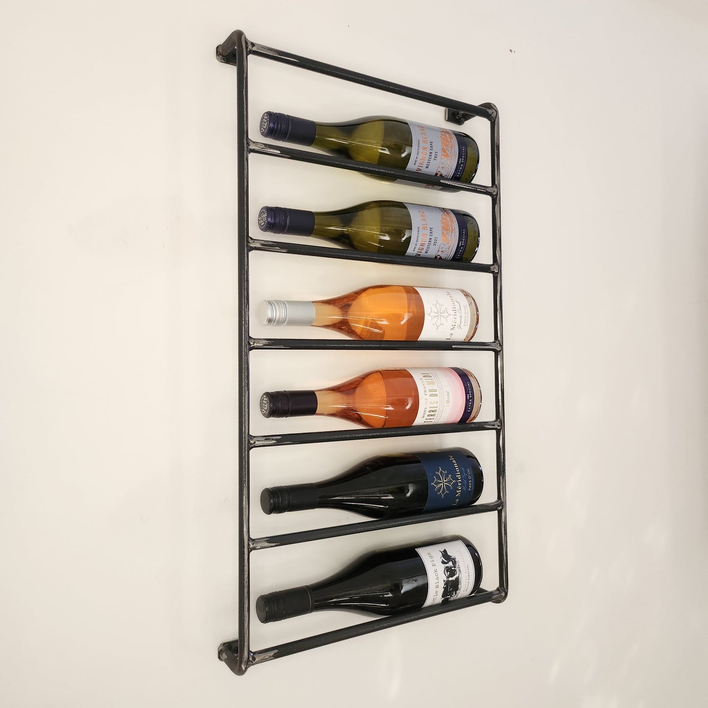 Rustic Wine Rack - Wall Wine Rack - Metal Wine Holder - Wine Display